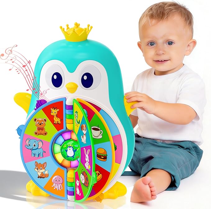 Toys for 1 Year Old Boy, Musical Penguin Learning Toy for Toddlers 1-3, Interactive Educational Toy with Lights & Sounds, First Birthday Gifts for 1 2 Year Old Boys Girls, Baby Toys 12-18 Months